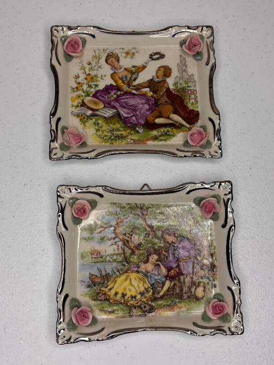 Dresden Porcelain Other - Dresden Porcelain Vintage Trinket Dishes Wall Decor Set of Two